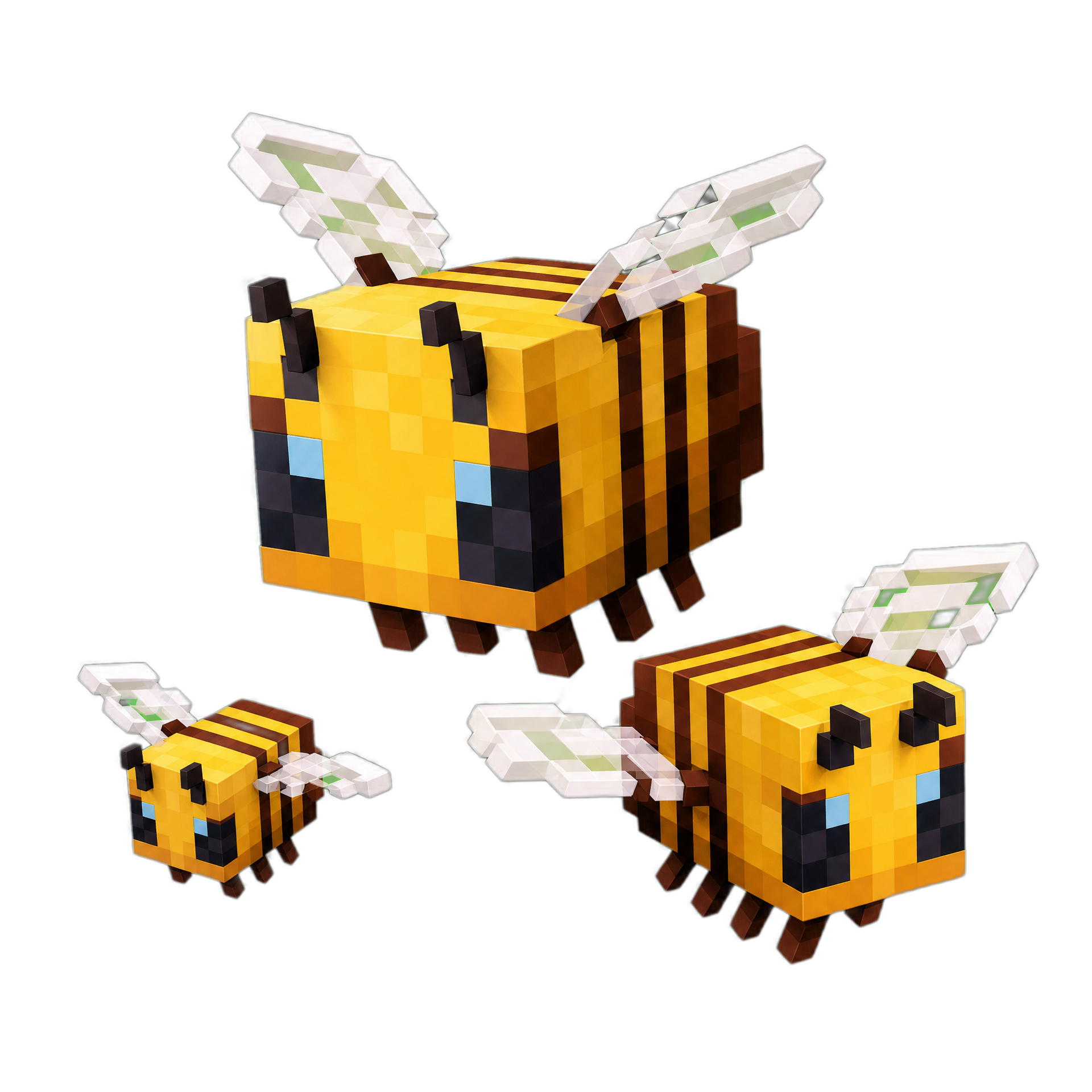 Três abelhas do Minecraft